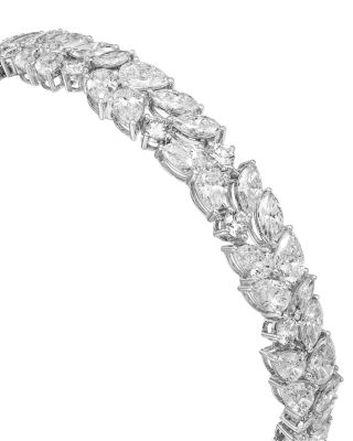Certified Lab Grown Diamond Pear & Round Double Row Tennis Bracelet in 14K White Gold, 15.0 tcw