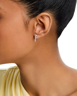 Luxe Collection Certified Lab Grown Diamond Graduated Drop Earrings in 14K White Gold, 1.5 tcw