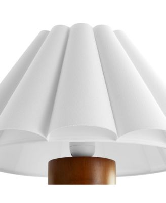  Flora Wood Table Lamp With Pleated Petal Shade