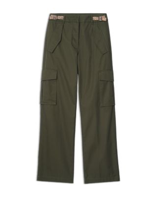 Freja Check Trim Gabardine Cargo Pants