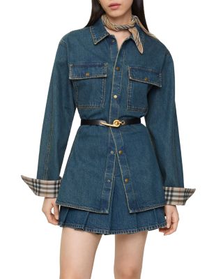 Dahlia Pleated Denim Mini Skirt