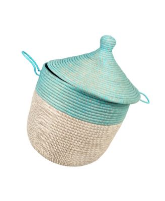 Dou Lid Storage Two-Tone Low Storage Basket