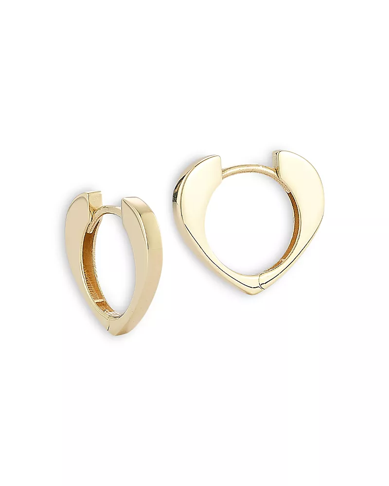 Moon & Meadow 14K Yellow Gold Heart Hoop Earrings