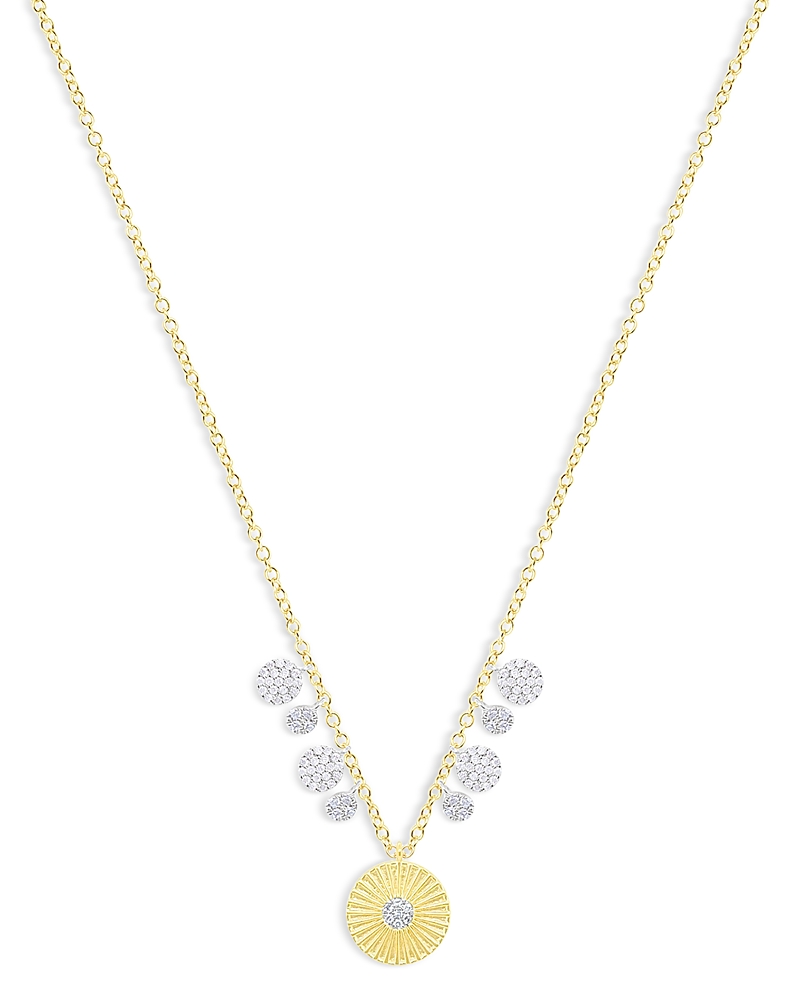 Meira T 14K White & Yellow Gold Diamond Starburst Multi Disc Pendant Necklace, 18