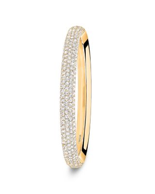 18K Yellow Gold Divine Enigma Diamond Pav&eacute; Tennis Bangle Bracelet