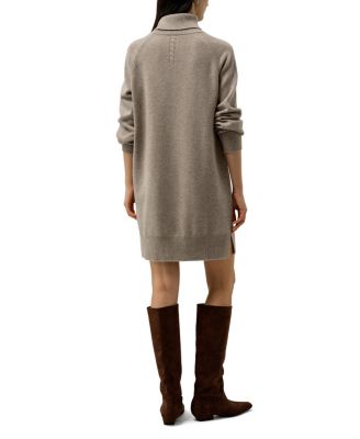  Wool Cashmere Turtleneck Sweater Dress