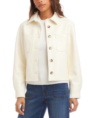 Faux Leather Cropped Jacket 