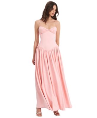  Najwa Ruched Breast Drop Waist Maxi Dress