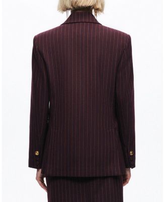 Pinstripe Double-Breasted Blazer