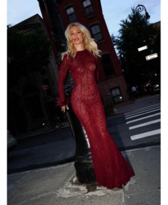  Patricia Leopard Burnout Velvet Mesh Maxi Dress