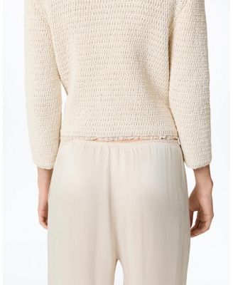  Textured Boucle Button Cardigan