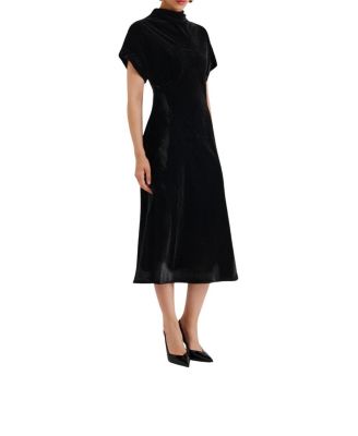 Alivia Short Sleeve Velvet Midi Dress