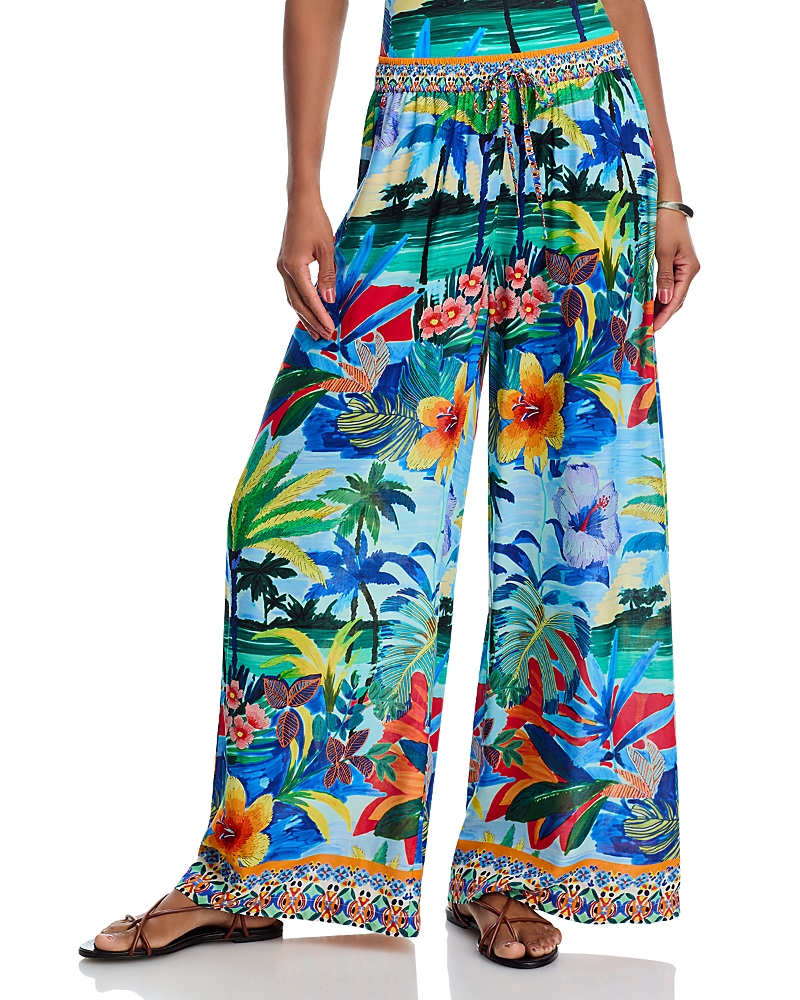 Johnny Was Paradis Wide Leg Swim Cover-Up Pants
