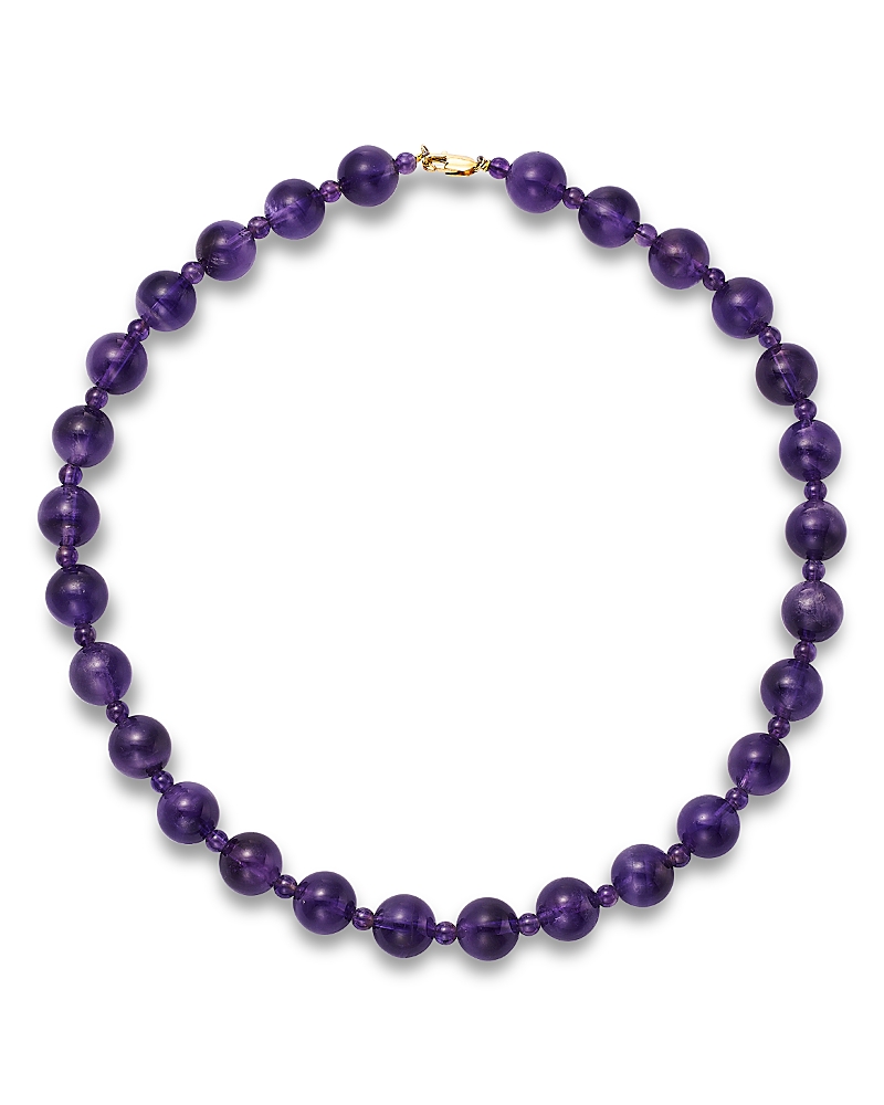 Bloomingdale's Fine Collection Amethyst Beaded Collar Necklace in 14K Yellow Gold, 18