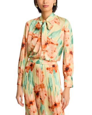 Floral Print Crepe de Chine Blouse
