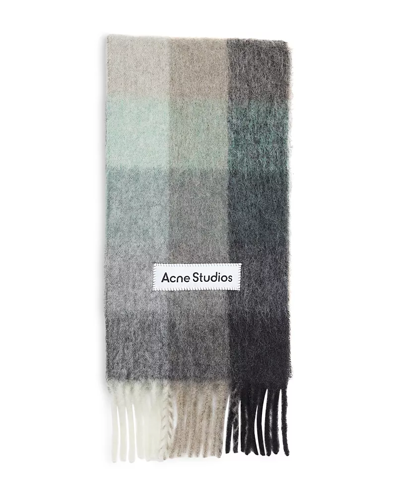 Acne Studios Checked Fringe Scarf