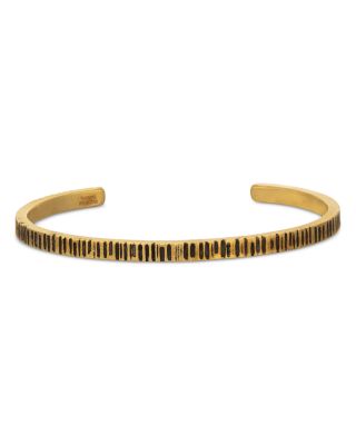 Men's Brass Notched Cuff Bracelet
