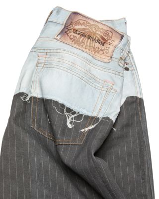 Two Tone Wide Leg Jeans