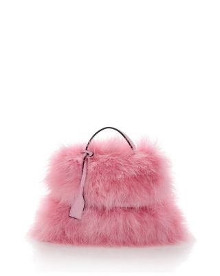 Tie Me Small Feather Top Handle Bag