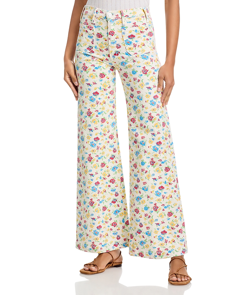 Mother The Patch Pocket Hustler Roller Sneak Jeans in Rose Bowl