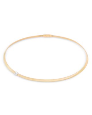 18K White & Yellow Gold Masai Diamond Square Cluster Collar Necklace, 16.5"