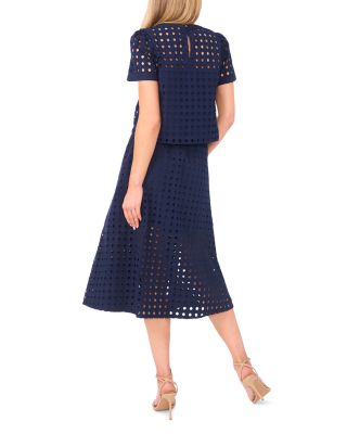 Circle Eyelet Midi Skirt