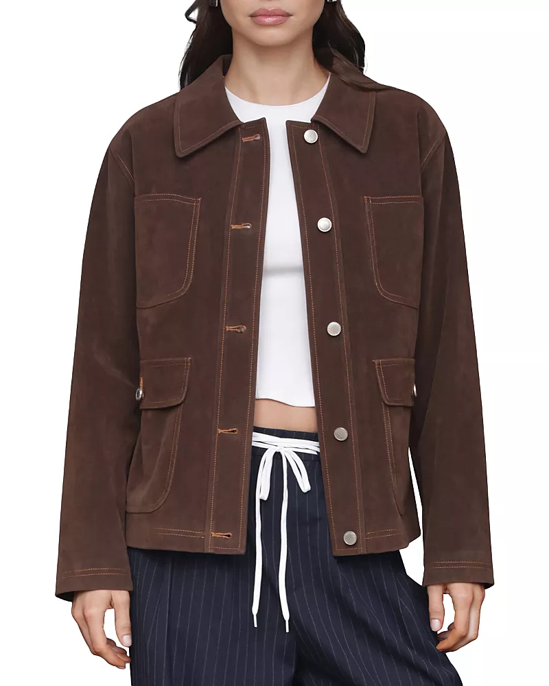 Avec Les Filles Faux Suede Barn Jacket