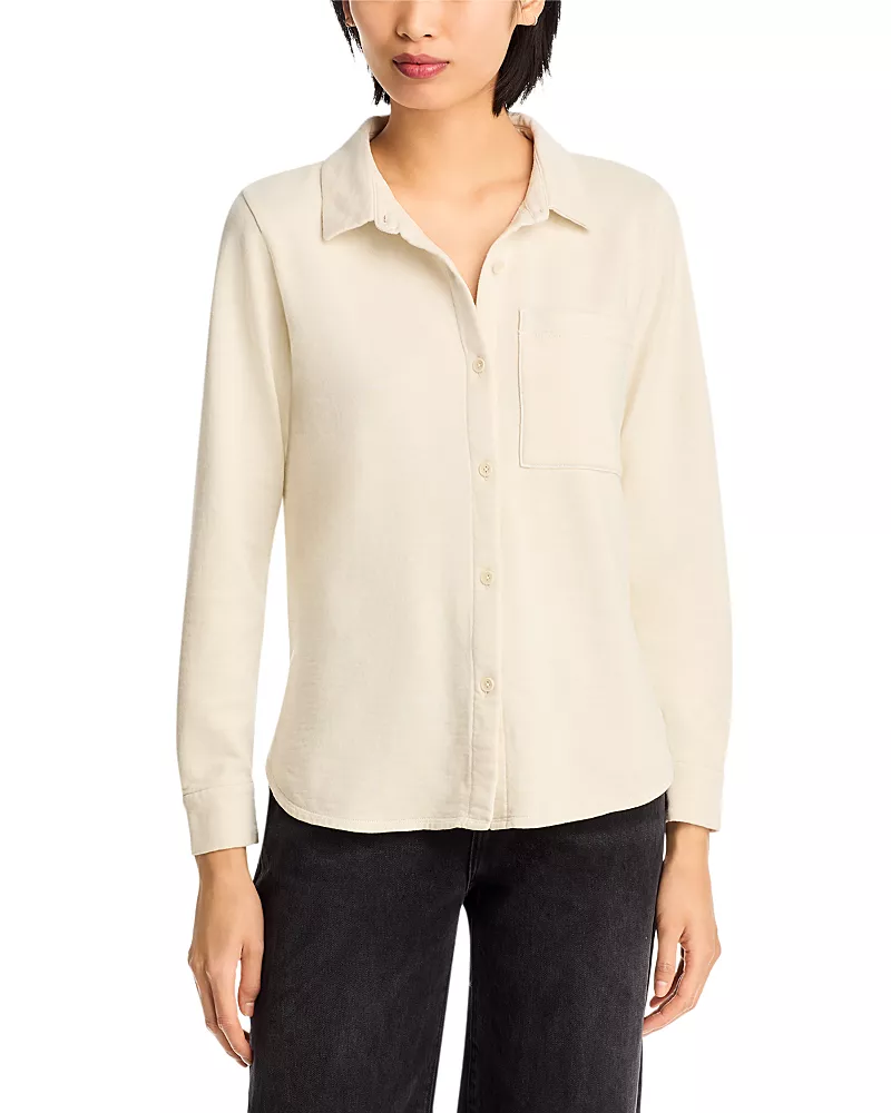 Eileen Fisher Garment Dyed Terry Classic Collar Shirt