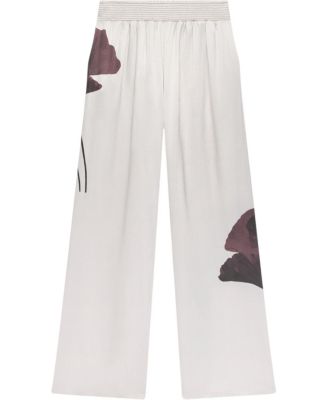  Women's Floral Print Satin Trouser