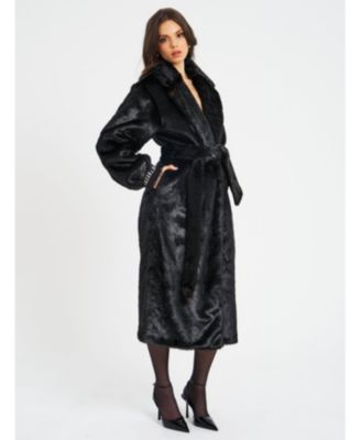  Yahia Long Faux Mink Coat
