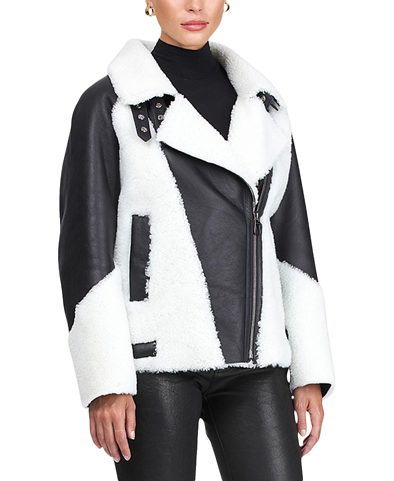 Gorski Shearling Lamb Zip Moto Jacket