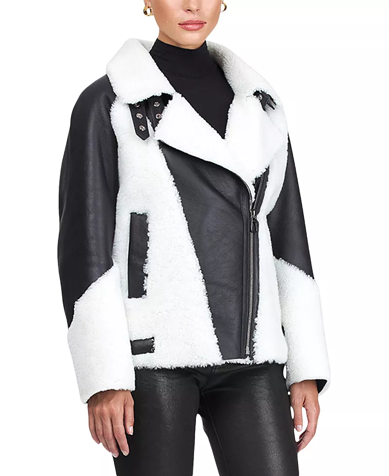 Gorski Shearling Lamb Zip Moto Jacket