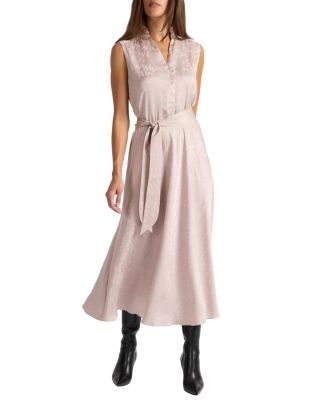 Nirva Sleeveless Dress in Tonal Floral Jacquard