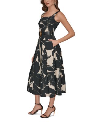 Sleeveless Belted Midi Dress