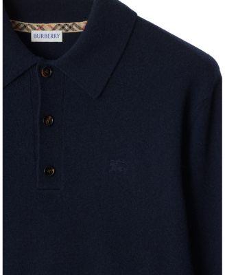 Long-Sleeve Cashmere Blend Polo Shirt