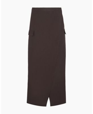  Linen Utility Wrap Maxi Skirt