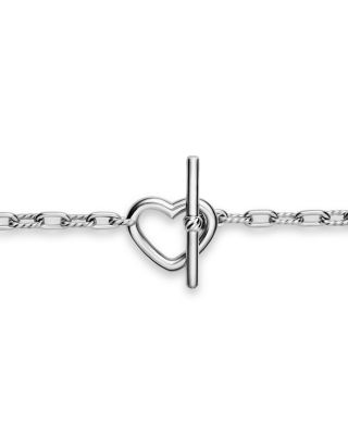 DY Madison&reg; Heart Toggle Chain Bracelet in Sterling Silver, 3mm