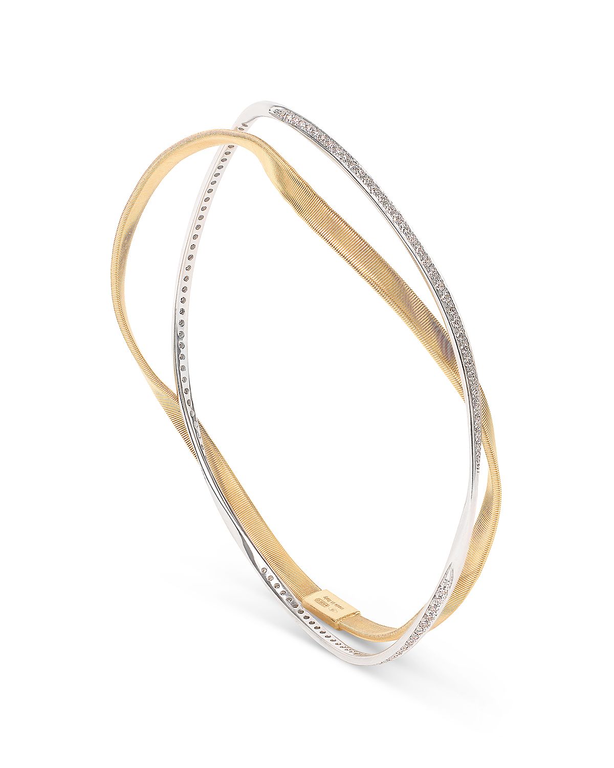 Marco Bicego Diamond Double Layer Crossover Bangle Bracelet
