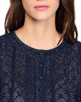 Strass Knit Cropped Cardigan