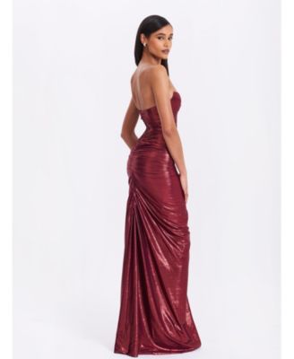 Sable Ruched Glitter Mermaid Gown