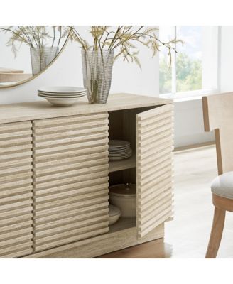 Render 70" Faux Travertine Sideboard Cabinet TV Stand