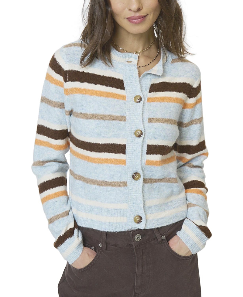 Central Park West Women's Ash Striped Cardigan