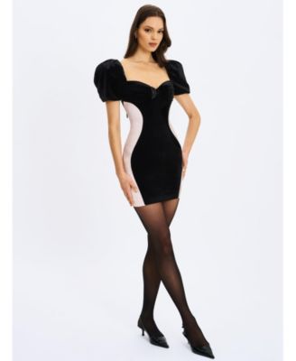  Nova Contoured Sweetheart Puff Sleeve Mini Dress