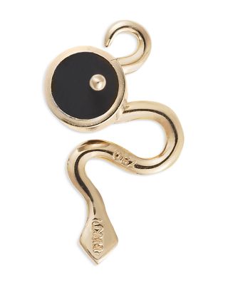 18K Yellow Gold Snakes Tsavorite & Diamond Python Stud Earrings