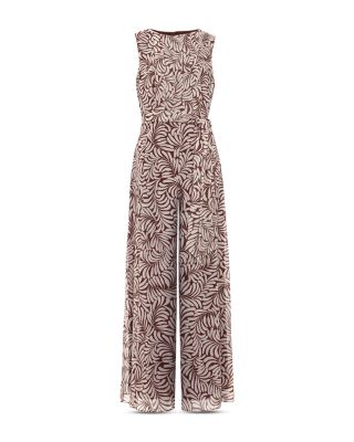 Janine Leaf Print Jumpsuit