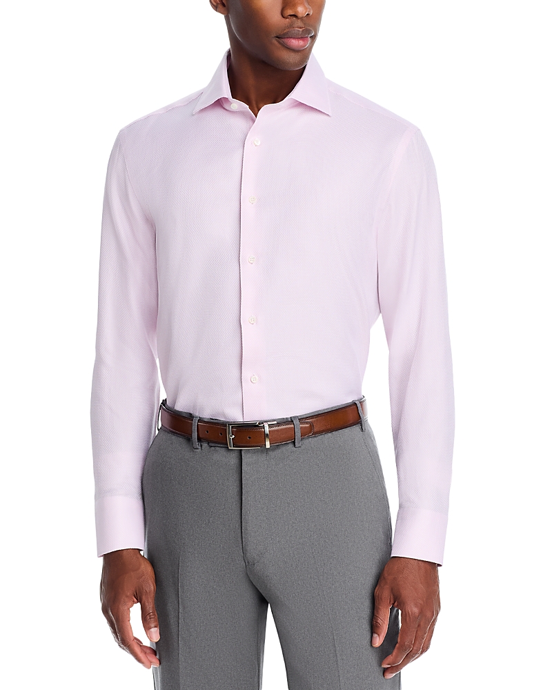 Canali Regular Fit Geo Weave Dress Shirt