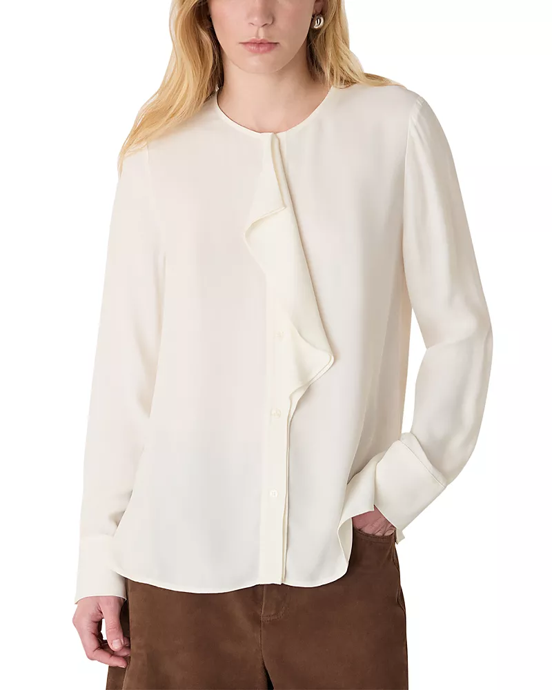 Whistles Draped Ruffle Blouse