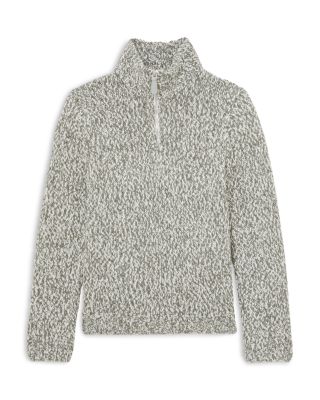 Textured Two Tone Half Zip Sweater