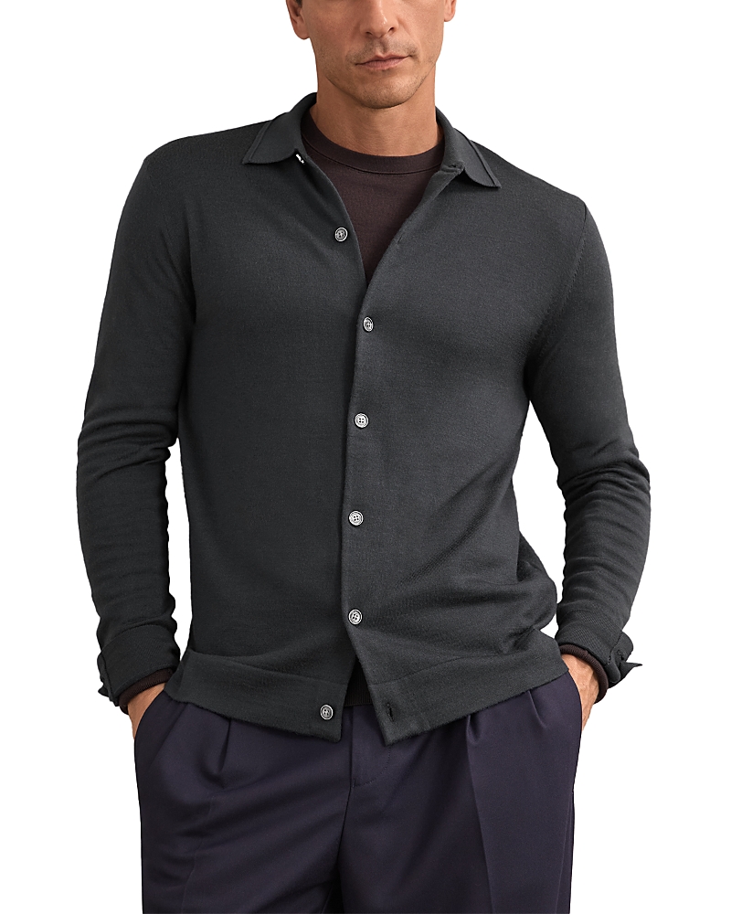 Reiss Forbes Merino Wool Button Cardigan