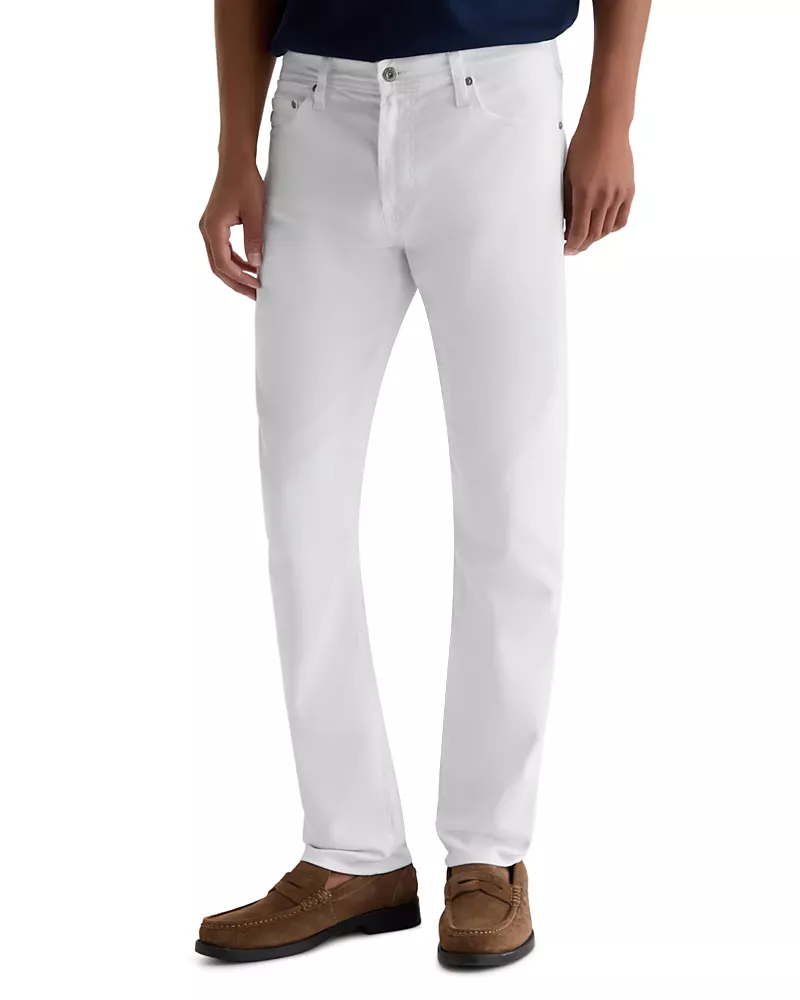 Ag Tellis Slim Straight Fit White Jeans